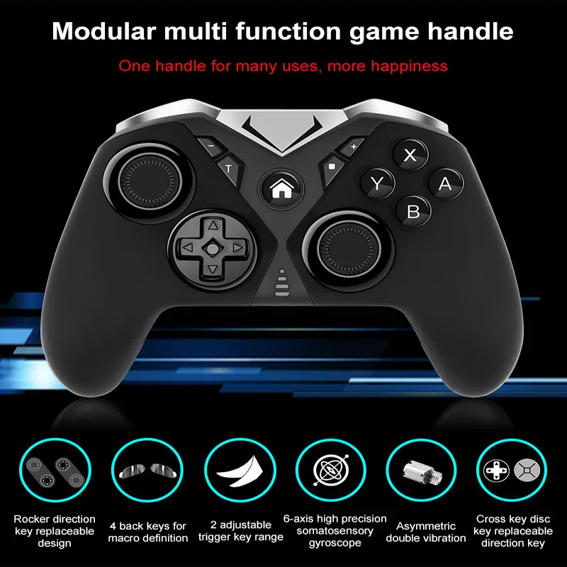 

Беспроводной Профессиональный контроллер с двумя электродвигателями, геймпад Turbo Burst, пульт дистанционного управления для поддержки перек...