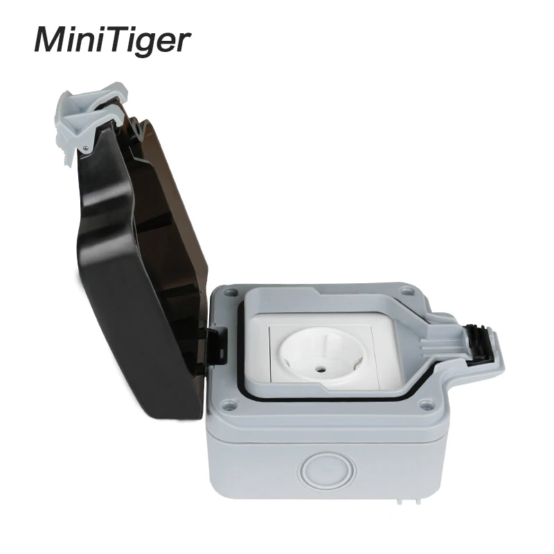 Водонепроницаемая уличная настенная электрическая розетка Minitiger IP66 16 А