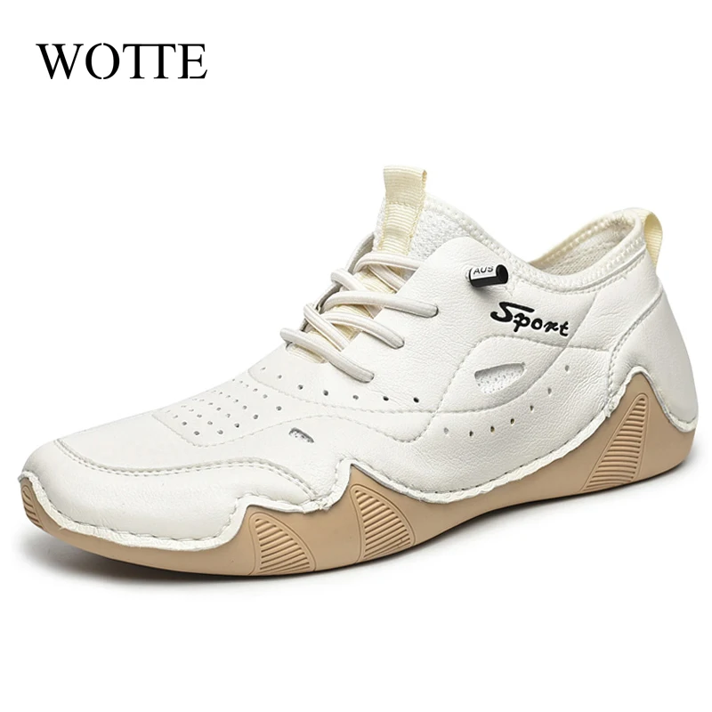 

WOTTE Genuine Leather Shoes Men New Fashion Loafer Shoes Men Height Increasing Handmade Casual Driving Shoes Mens Moccasins