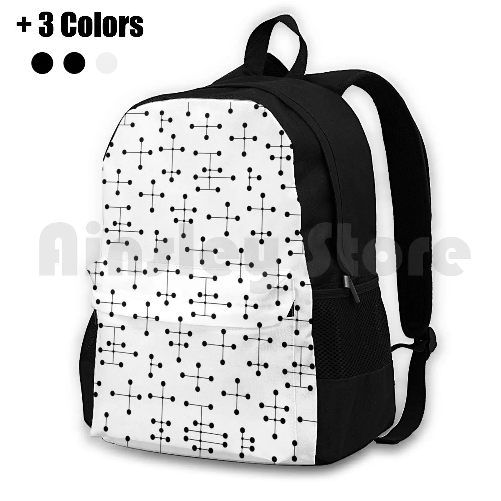 

Midcentury Modern Dots 100 Outdoor Hiking Backpack Riding Climbing Sports Bag 1950S 1960S 50S 60S Atomic Atomic Inspired Atomic