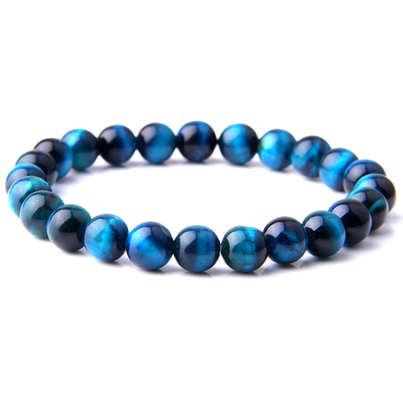 Модный минималистичный мужской браслет с натуральным камнем королевский синий