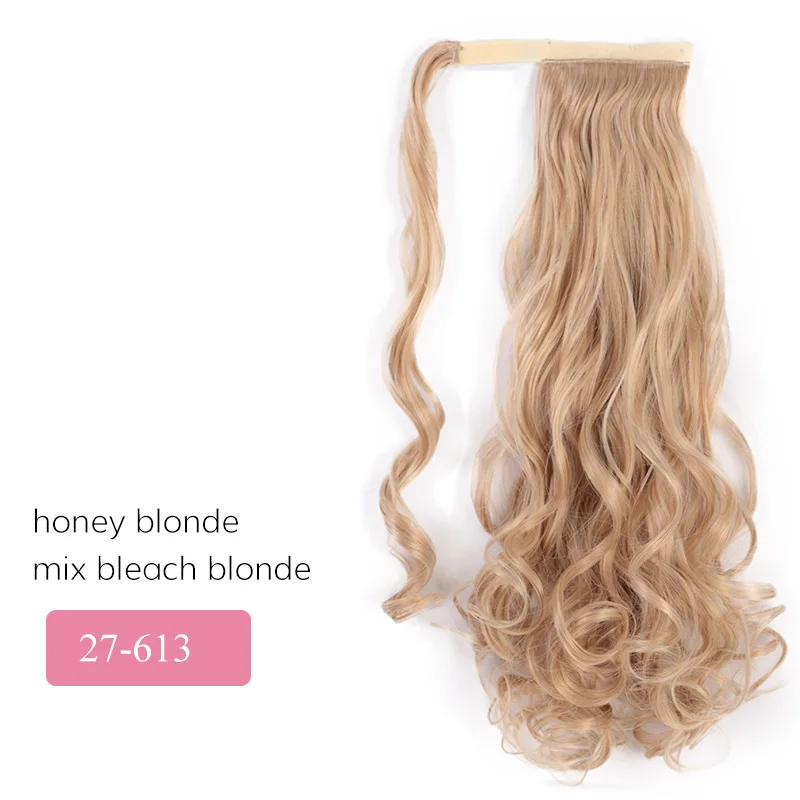 AISI BEAUTY 22 ''женские длинные волнистые синтетические обертывания вокруг шиньков поддельные волосы конский хвост для наращивания высокотемпературное волокно - Цвет: 27-613