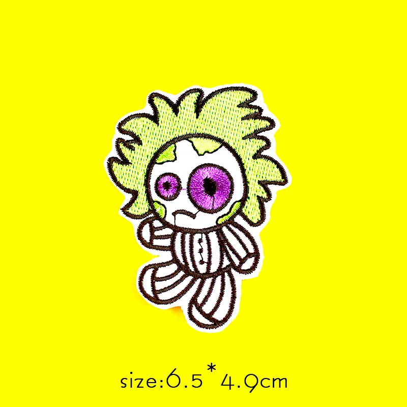 Череп патч Железо на одежду странные вещи сердце вышитые патчи для одежды панк