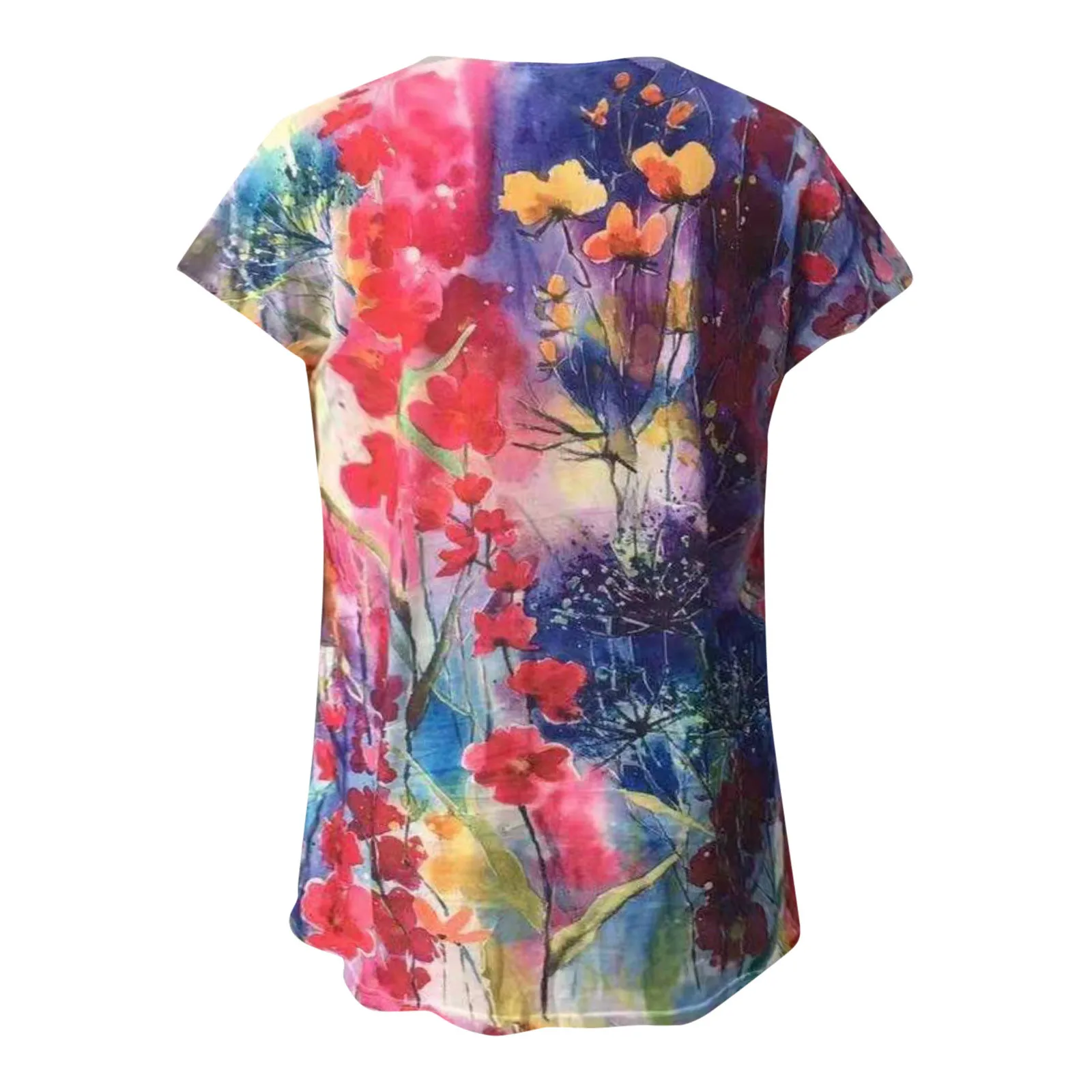 

Women's Dress Summer Temperament Floral Print V-neck Zipper Casual Short-sleeved Mini Dress Bohemia Beach Sundress Vestidos D24#