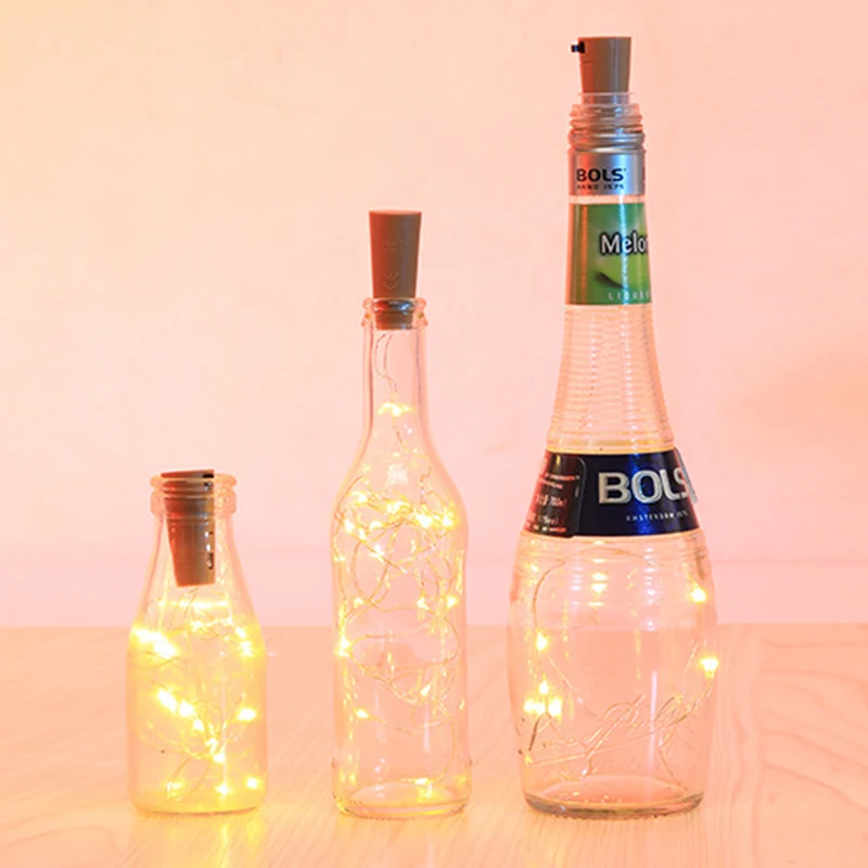 

Светодиодные фонари на солнечной батарее, сказочные праздничные медные проволочные лампы в форме бара, освещение в бутылке, украшение для в...