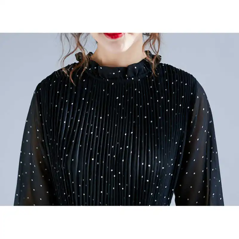 

Chiffon High Elastic Waist Party Dress Bow A-line Women Full Sleeve Flower Print Floral Bohemian Dress Female Vestido Plus Size