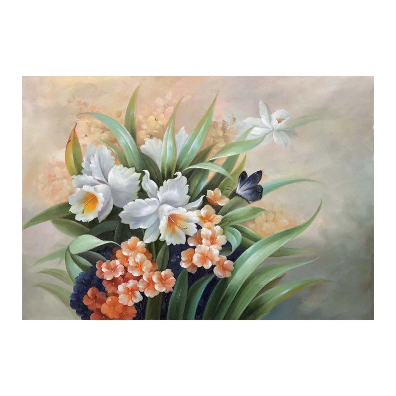 

100% Hand Painted Abstract Flower Art Oil Painting On Canvas Wall Art Frameless Picture Decoration For Live Room Home Decor Gift