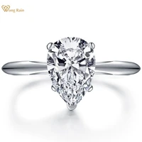 wong rain classic 100 925 sterling silver created moissanite gemstone diamonds wedding engagement ring fine jewelry wholesale