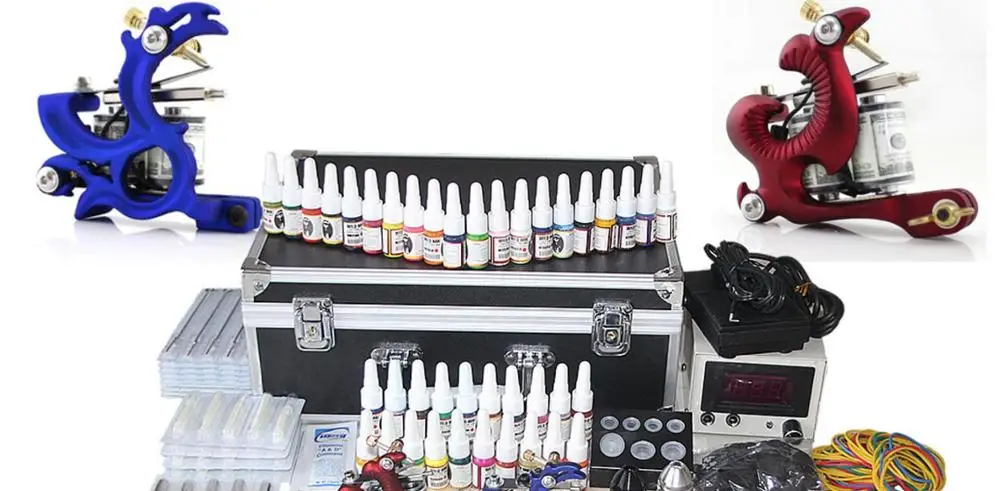 Профессиональный Полный роскошный комплект татуировок машина 2шт лайнер + шейдер