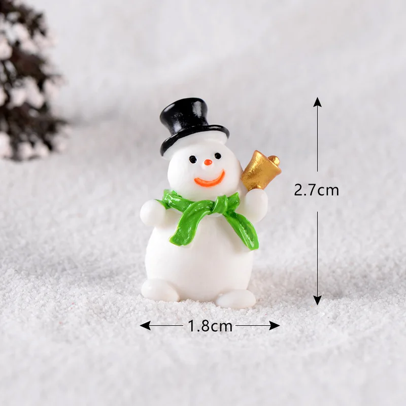 Snowman A Красный Рождественский олень сани Снеговик миниатюрная Статуэтка Модель Пейзаж кукольный домик дома Фея Украшения Сада аксессуары современные - Цвет: Snowman A