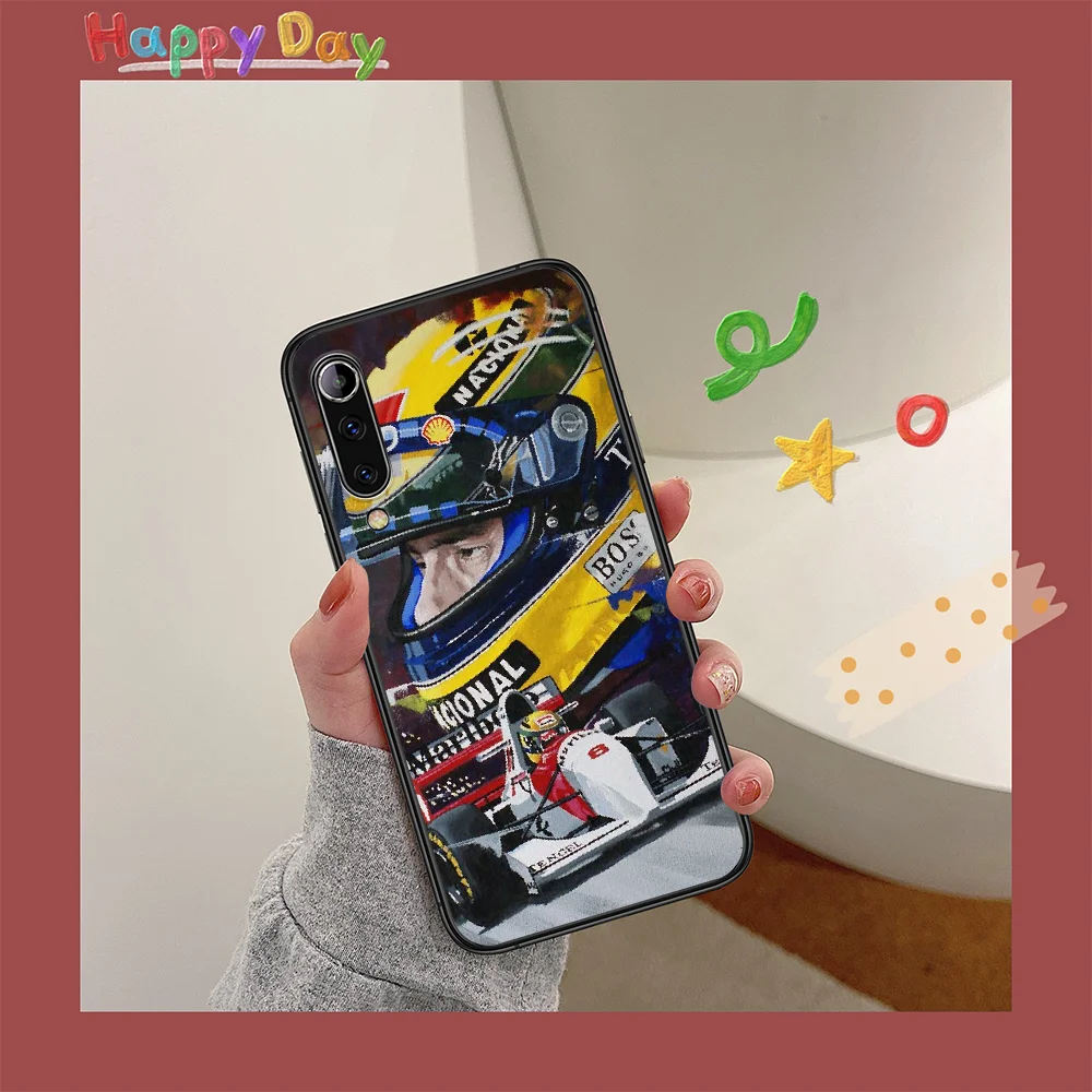 

F1 Ayrton Senna Phone Case For XIAOMI MI Note 8 9 T 10 Pro Lite SE A2 A3 POCO X M MAX 2 3 black Shell Silicone Bumper Pretty