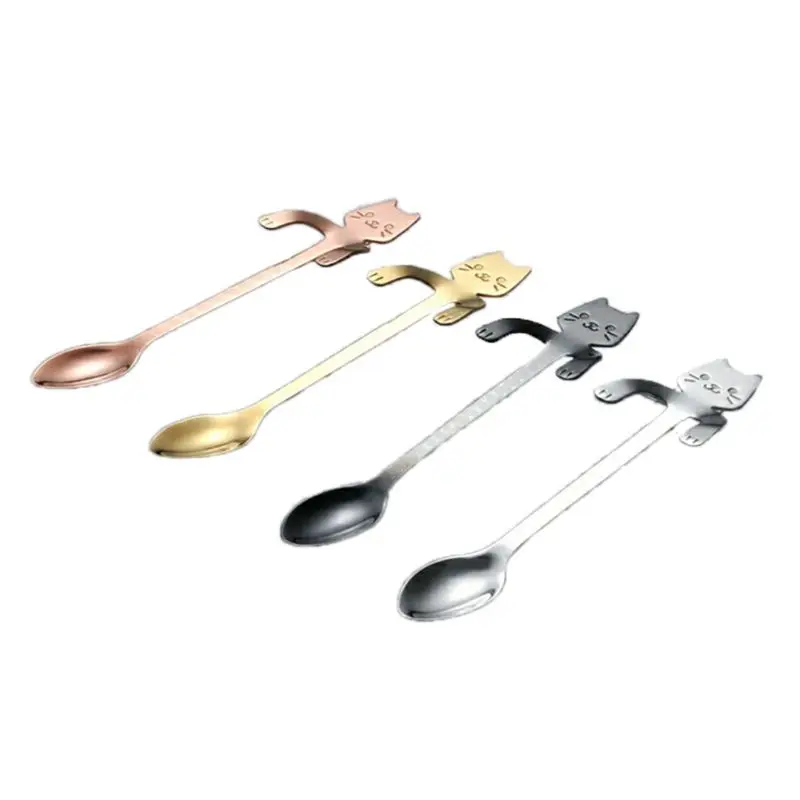 

4PCS cat coffee spoon, stainless steel spoon, creative cat claw design.