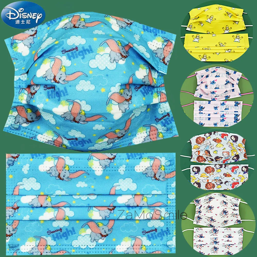 

Disney Adult Kids Face Masks Anime Face Cover Stitch Elephant Cartoon Masque Snow White Princess Mascarilla
