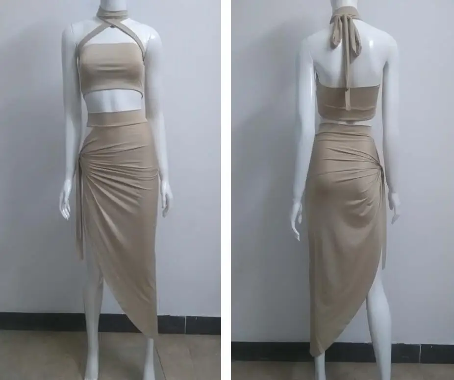 

2019 Summer Sexy Women Dress Halter Split Backless Off Shoulder Bodycon Dress Elegant Pencil Evening Party Club Bandage Vestidos