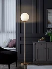 Матовый Стеклянный напольный светильник с шариками, напольная лампа E27, Напольная Лампа с покрытием из латуни, металлическая простая Напольная Лампа в скандинавском стиле для гостиной