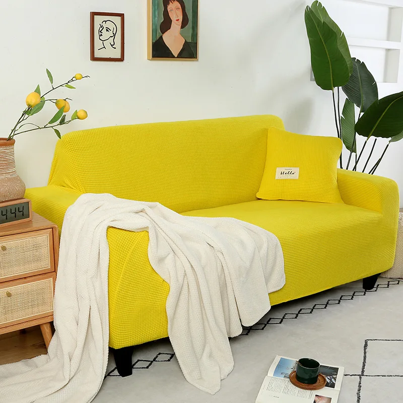 Твердые Цвет для диванов эластичный диванных чехлов Гостиная утепленные угловой
