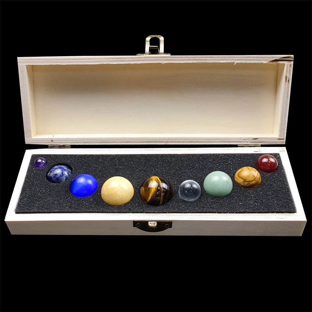 

9 планет, солнечная система, хрустальные сферические шарики, драгоценные камни, камень фэн-шуй, украшение для дома и стола, креативный подаро...