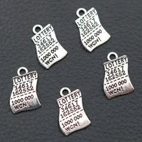 20pcs silver color color lottery metal pendant lottery charms lottery fans charms grand prize charms 19 13mm a2011