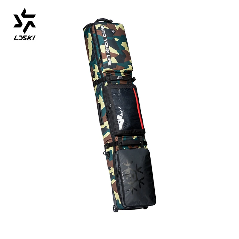 Forest Camo Exp. DIY LDSKI сумка для катания на колесах, лыжная сумка для сноуборда, командная серия, сумка для шлема, зимняя Дорожная сумка из водонепроницаемого материала, сухая влажная разделенная секция - Цвет: Forest Camo Exp. DIY