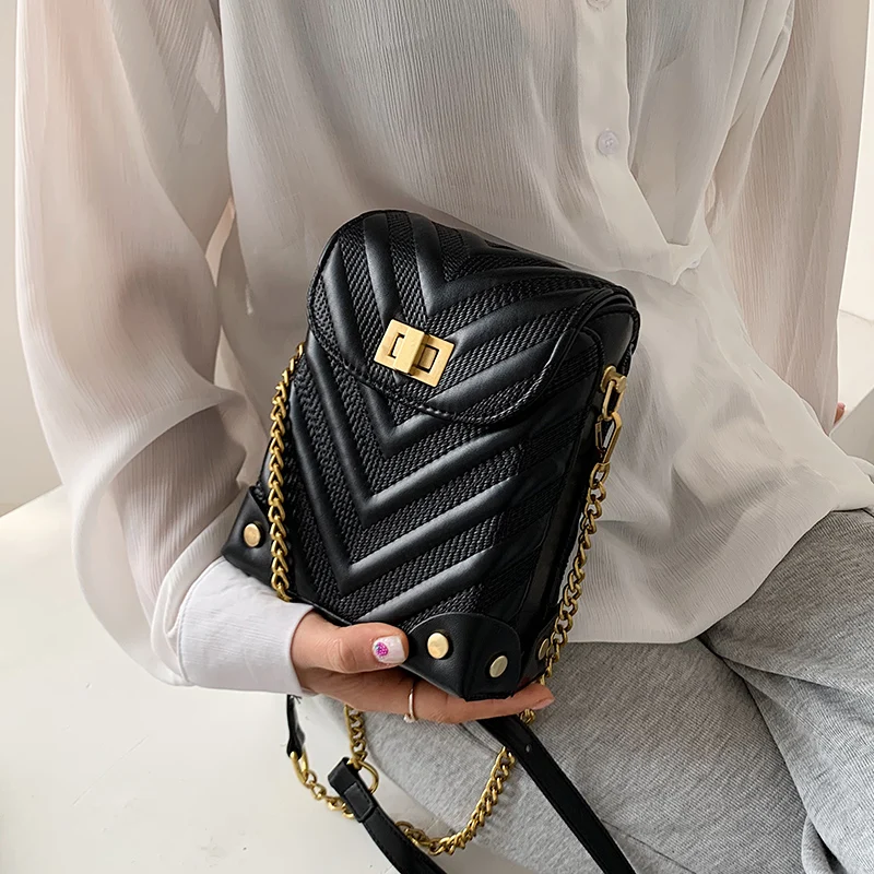 

Mini PU Leather Crossbody Bags for Women 2021 Summer Luxury Trendy Brand Chain Travel Shoulder Handbags Phone Purses
