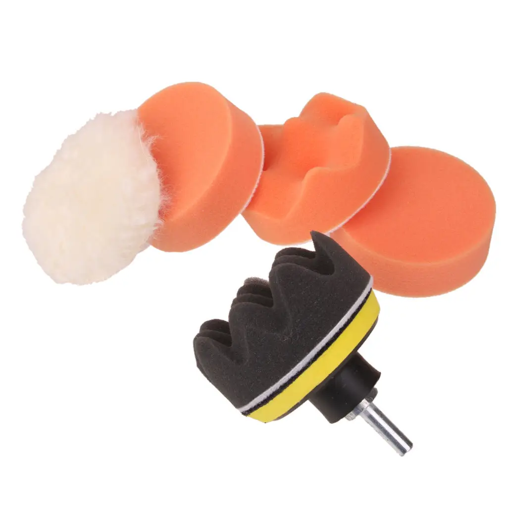 

Auto Car Drill Adapter with 5Pcs 3 Inch Buffing Pad Kit Polishing Compound