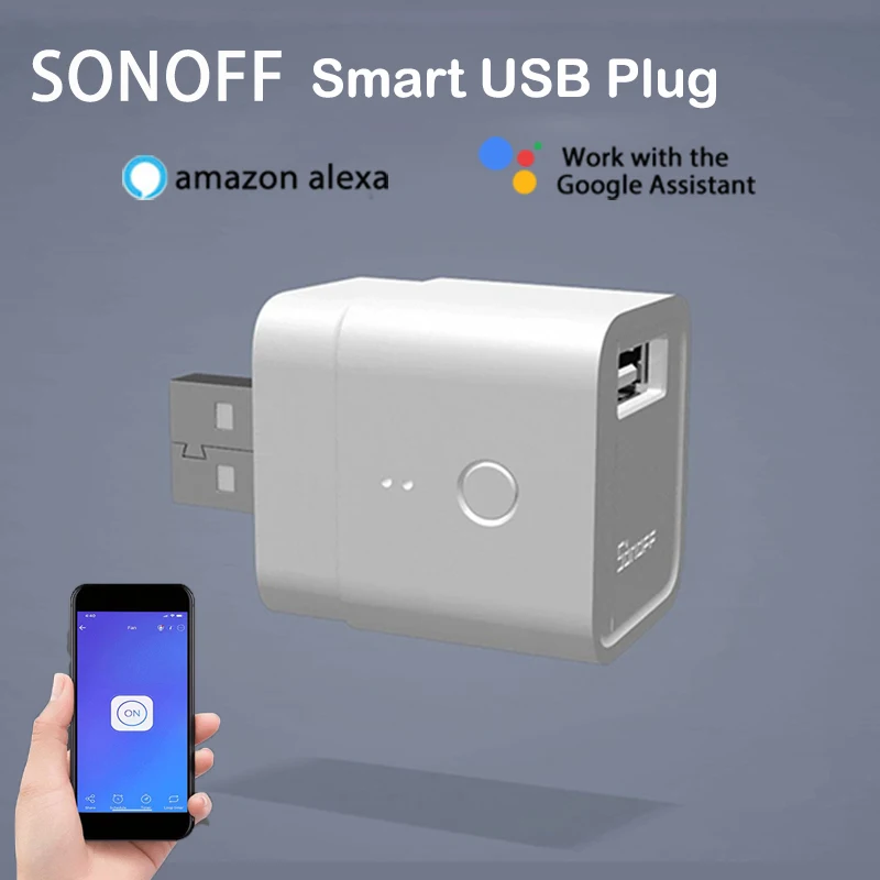 

1-30pcs SONOFF Micro 5V Wifi USB Smart Adaptor for eWelink Remote control Automation Compatible with Alexa Google Home Assistant