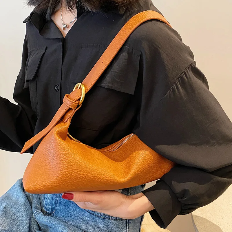 

New Soft Leather Shoulder Bags Summer Bag Retro Luxury Fashion Baguette Satchel Female Hobo Party Women Brown Crossbody Women's