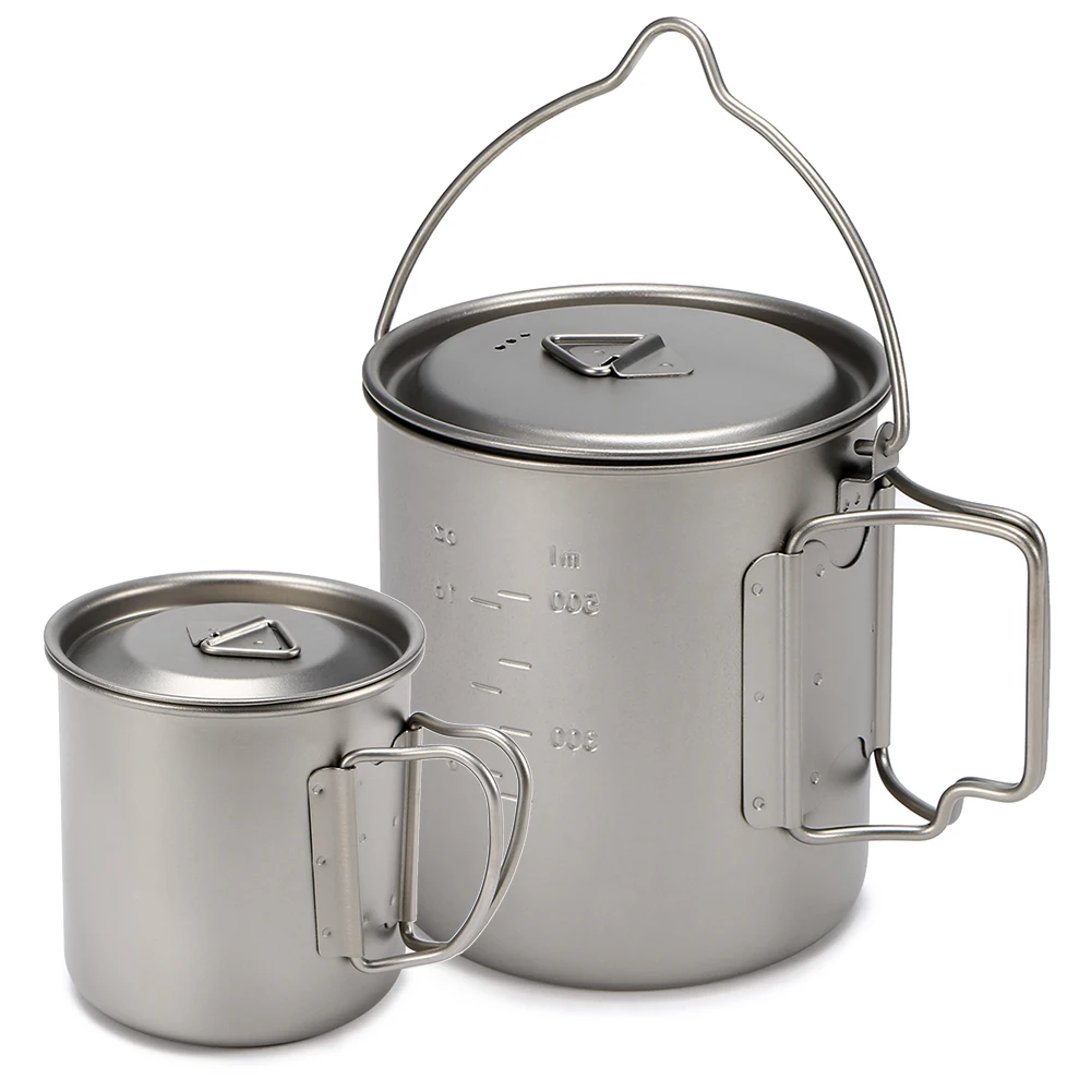 450 мл 750 чашка набор кухонной посуды Сверхлегкий Титан чашки висячий горшок для