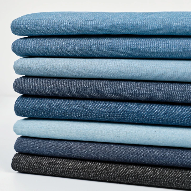 Светильник Кая тонкая голубая хлопковая Потертая джинсовая ткань толстые