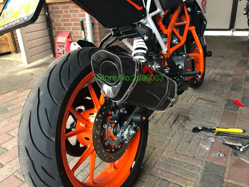 Мотоцикл Akrapovic углеродного волокна выхлопной глушитель выхлопной трубы, пригодный для KTM DUKE 390 200 250 DUKE RC390 DUKE 125- год