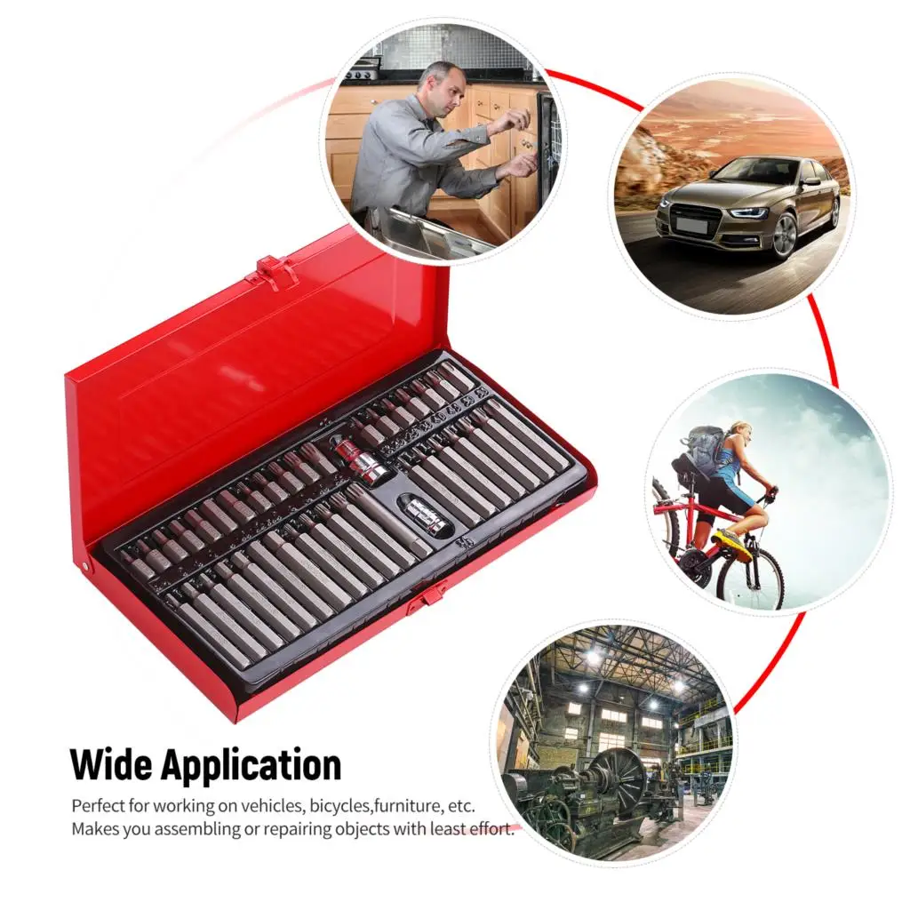 40 шт. 1/2 &quot3/8&quot Профессиональный привод Гайка Драйвер Набор бит CR V Chorme ванадиевая