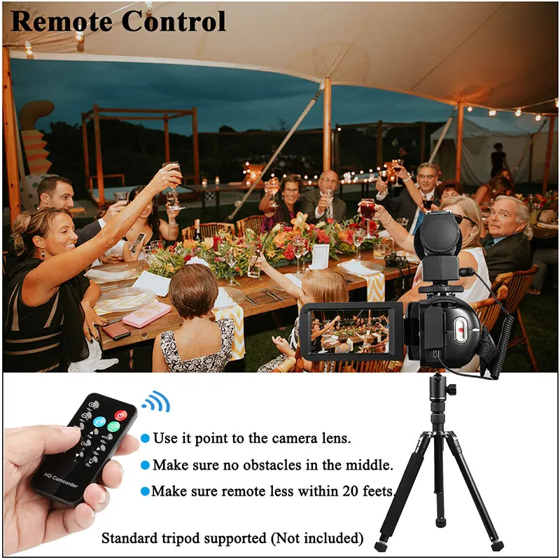 

Video Camera Camcorder with Microphone VideoSky FHD 1080P 15FPS 24MP Vlogging YouTube Cameras 16X Digital Zoom Camcorder Webcam
