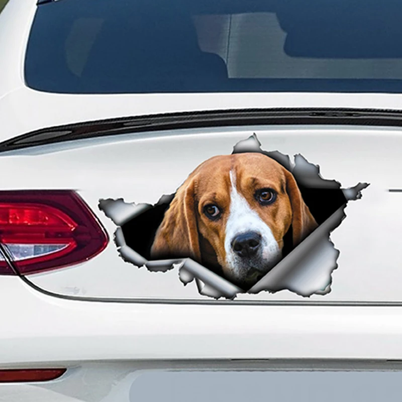 EARLFAMILY, 13 см x 8 см, Beagle, автомобильная наклейка, рваная металлическая наклейка, Светоотражающая наклейка, s, водонепроницаемая, автомобильные аксессуары, украшение для автомобиля