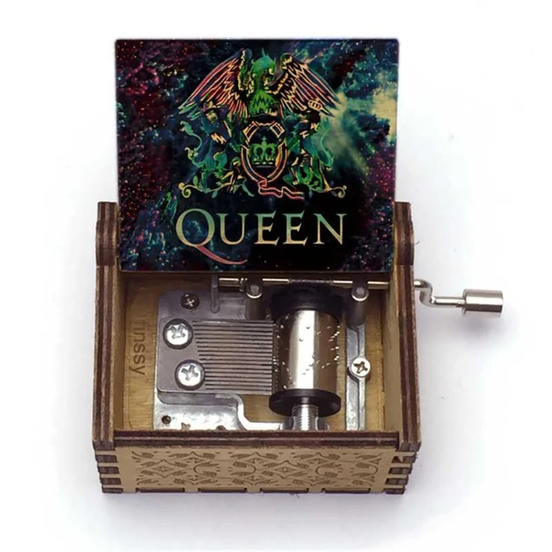 

40 styles Wooden Hand Queen band Music musical Box Bohemian Rhapsody music Theme Christmas Xmas new year friends Gift