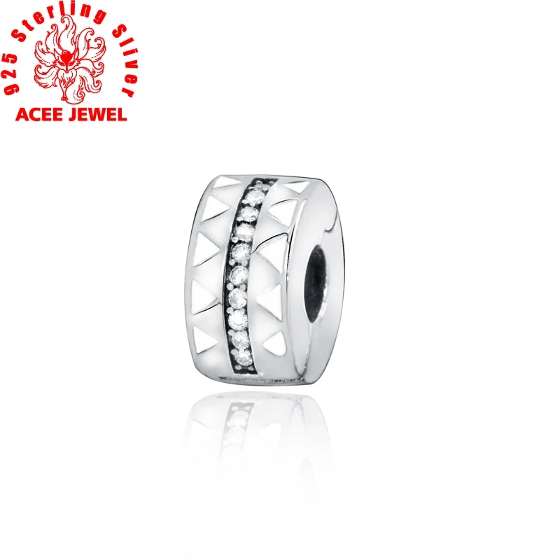 

New Arrival 100% 925 Sterling Silver Beads, Sparkling Jagged Lines Clip Charms fit Original pandora Bracelets Women DIY Jewelry