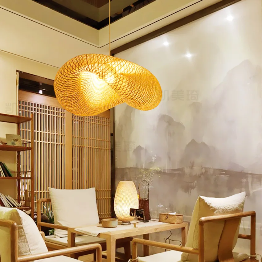 Nordic LED Bamboo Pendant Lights Modern Art Wood Kitchen Fixtures Lamp Suspension Home Indoor Dining Room Hanging | Лампы и освещение