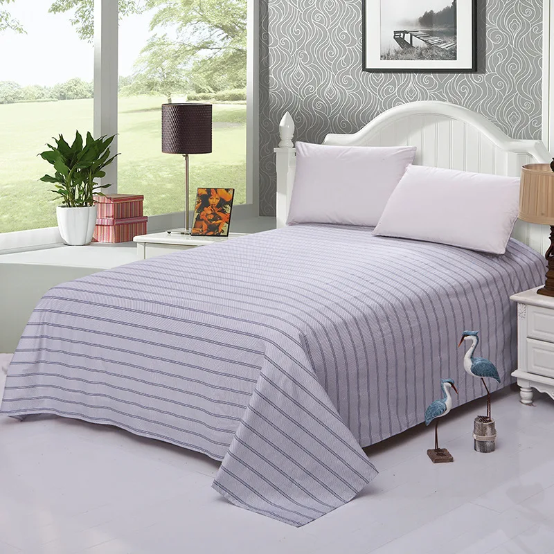 Cotton Beauty Plaids Flat Sheet For Single Double Bed Children Adults Bedroom Use Bed Sheet(No Pillowcase) XF638-14
