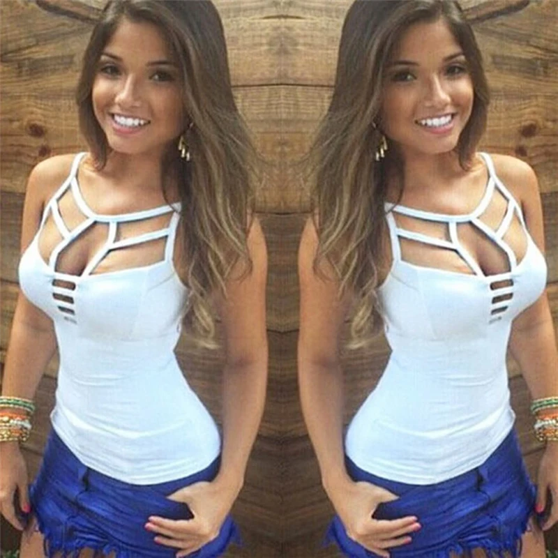 Женская сексуальная летняя майка с бретелями повседневный стиль открытая без