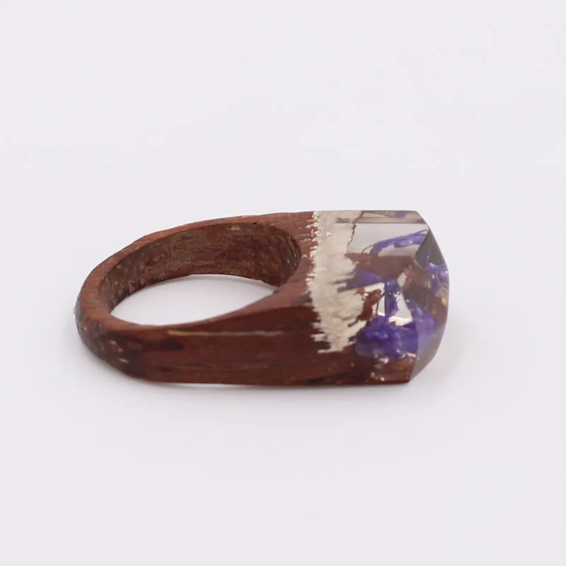 Кольцо из полимерного дерева ручной работы камня с великолепным загадочным