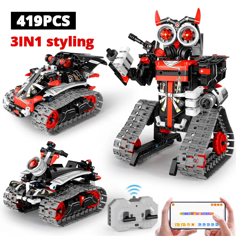 City Technical 3 in 1 Remote Control Transformation Robot Building Blocks APP Programming Mechanical Bricks Toys For Boys Gifts | Игрушки и