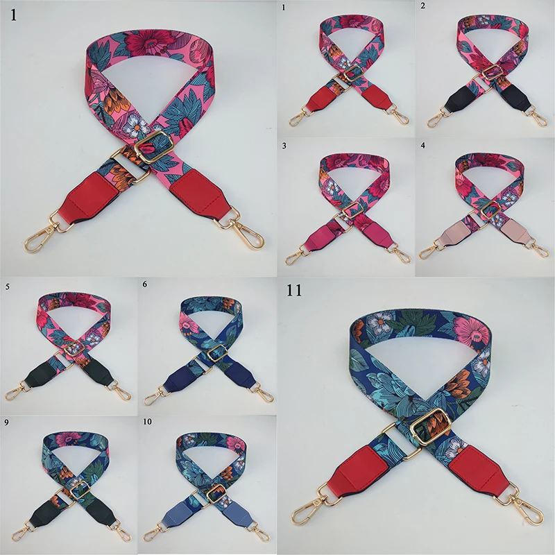 

Adjustable Women Shoulder Bag Strap Flower Printing Replacement Bag Belt Fashion Lady Wide Bag Straps DIY Bag Accessories