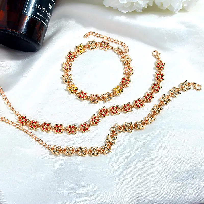 Плетеный браслет JJFOUCS 3 шт./компл. милый простой браслет-бабочка для женщин 5 видов