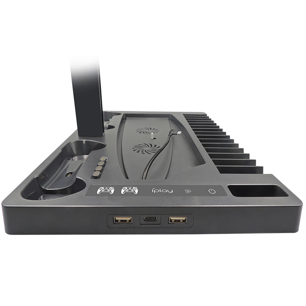 

Stand for PS5 Cooling Stand for PlayStation 5 Console with Controller Charger, Headphone Stand, Game Disc Holder