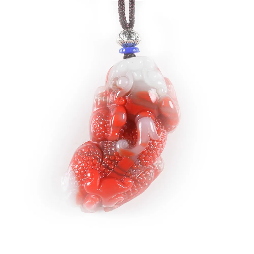 Китайский натуральный красный и белый нефрит искусственный ручная работа