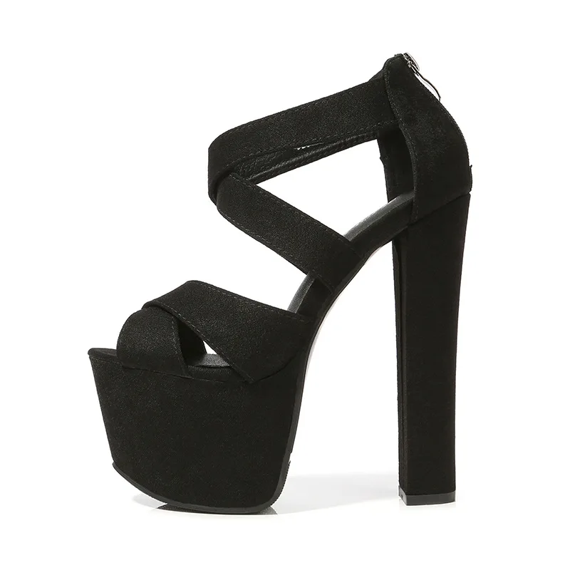 Леопардовая земля 17 см обувь для сцены подиума очень высокий каблук грубый