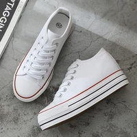 6 cm high platform fashion canvas shoes women increase thick soles ladies breathable casual sneakers low top leisure comfort