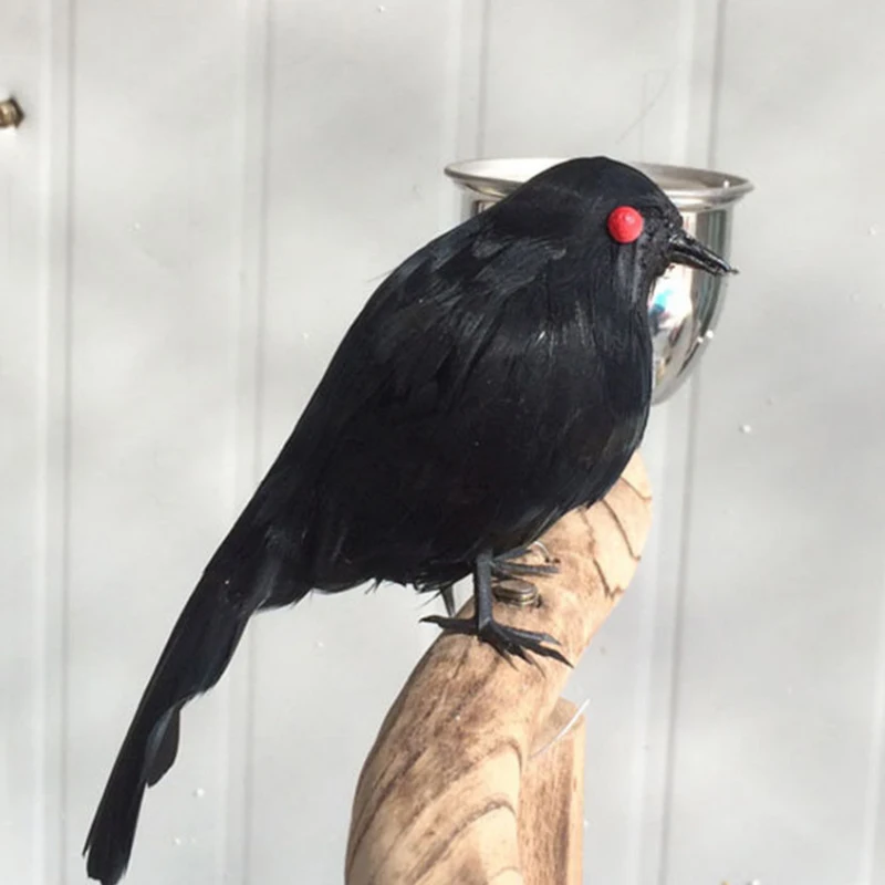 Жуткий черный Пернатый реалистичный страшный Ворон реквизит декор для сада