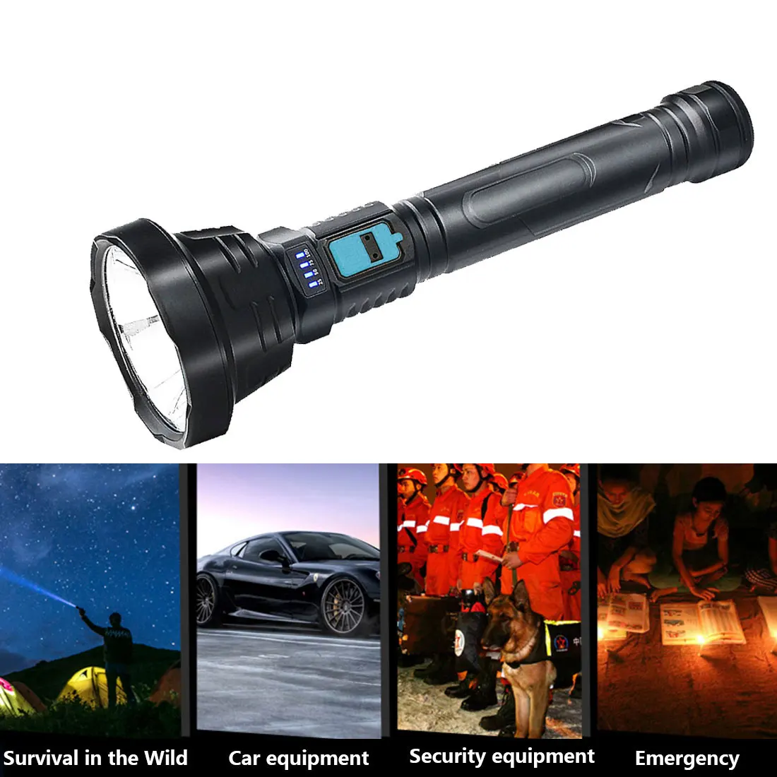 

Super Powerful LED Flashlight USB Rechargeable Waterproof Lamp long-range outdoor handheld Flashlight Built in Battery