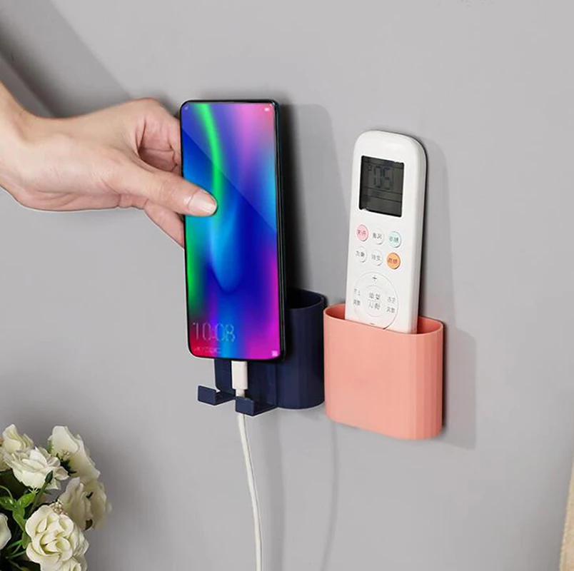 

Wall Mounted Storage Organizer Home Office Stand For Pens Storage Box Desktop Multifunctional Remote Control Phone Plug Holder