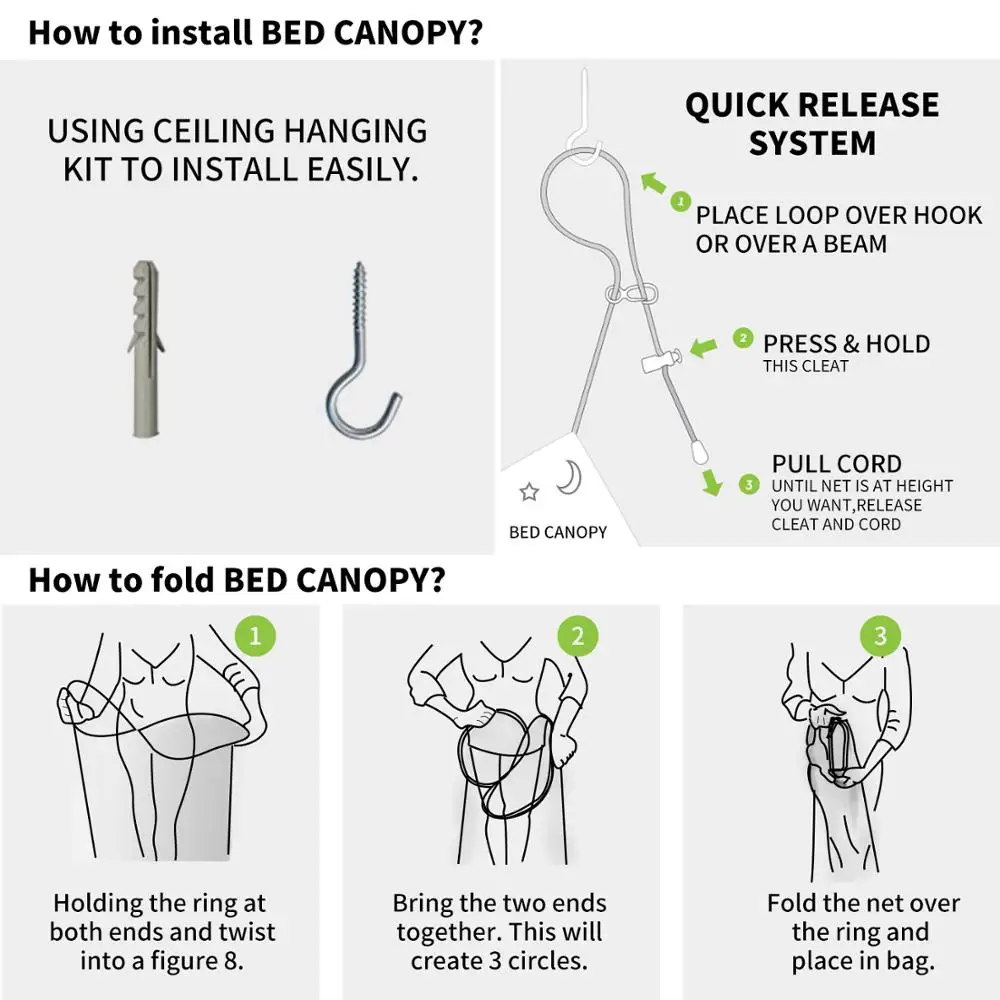 Москитная сетка с люминесцентной звездой Луной/морским животным кровать навесом